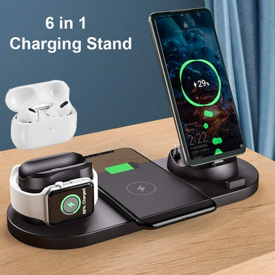 10w Qi 6 in 1 Wireless Charger Dock Station -  Easy Ecommerce Solution